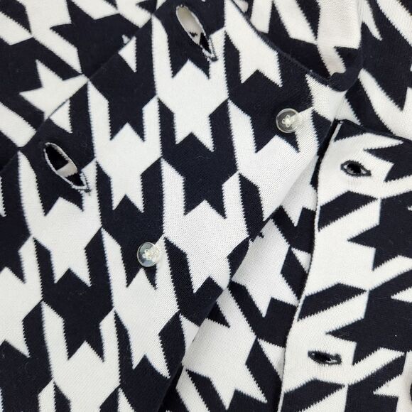 🔹️Worthington Black & White Houndstooth Double Breasted Sweater Jacket XLarge - Picture 9 of 12